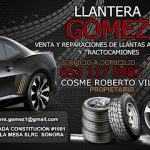 Dirección, horario, teléfono y opiniones de Llantera Gómez en San Luis Río Colorado